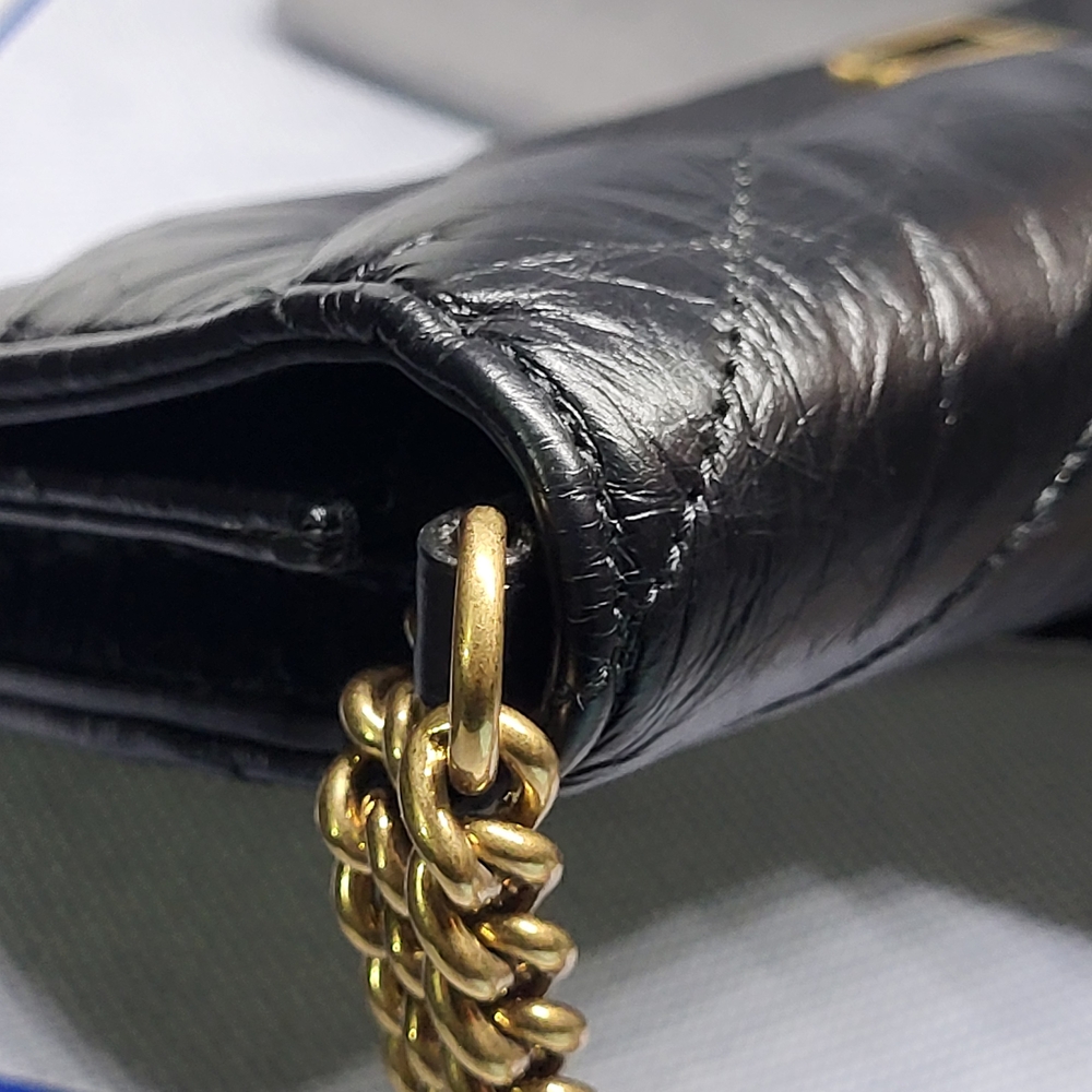 Balenciaga Black Quilted Clutch with Gold Chain. - Picture 6 of 14
